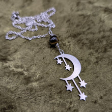 Load image into Gallery viewer, Starry Moon Tigers Eye Necklace
