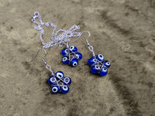 Load image into Gallery viewer, Nazar Pentagram Earrings and Necklace Set
