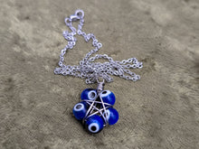 Load image into Gallery viewer, Nazar Pentagram Earrings and Necklace Set
