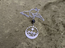 Load image into Gallery viewer, Mush Circle Rainbow Obsidian Necklace
