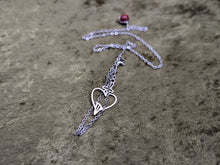 Load image into Gallery viewer, Heart of Daggers Bloodstone Bookmark Necklace
