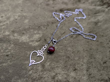 Load image into Gallery viewer, Heart of Daggers Bloodstone Bookmark Necklace

