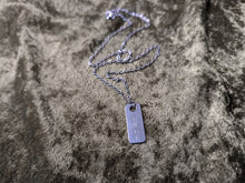 Load image into Gallery viewer, Fuck hand-stamped stainless steel necklace from the No Context collection
